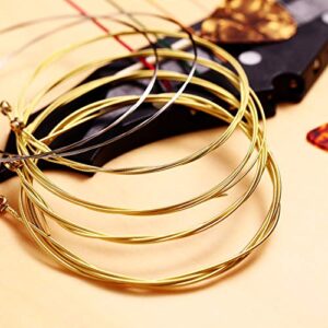 6 Sets Acoustic Guitar Strings Replacement Steel Guitar Strings Gold/Brass/Multicolor Guitar String with 9 Pieces Celluloid Guitar Picks in 3 Sizes for Electric Acoustic Guitar Beginners Performers