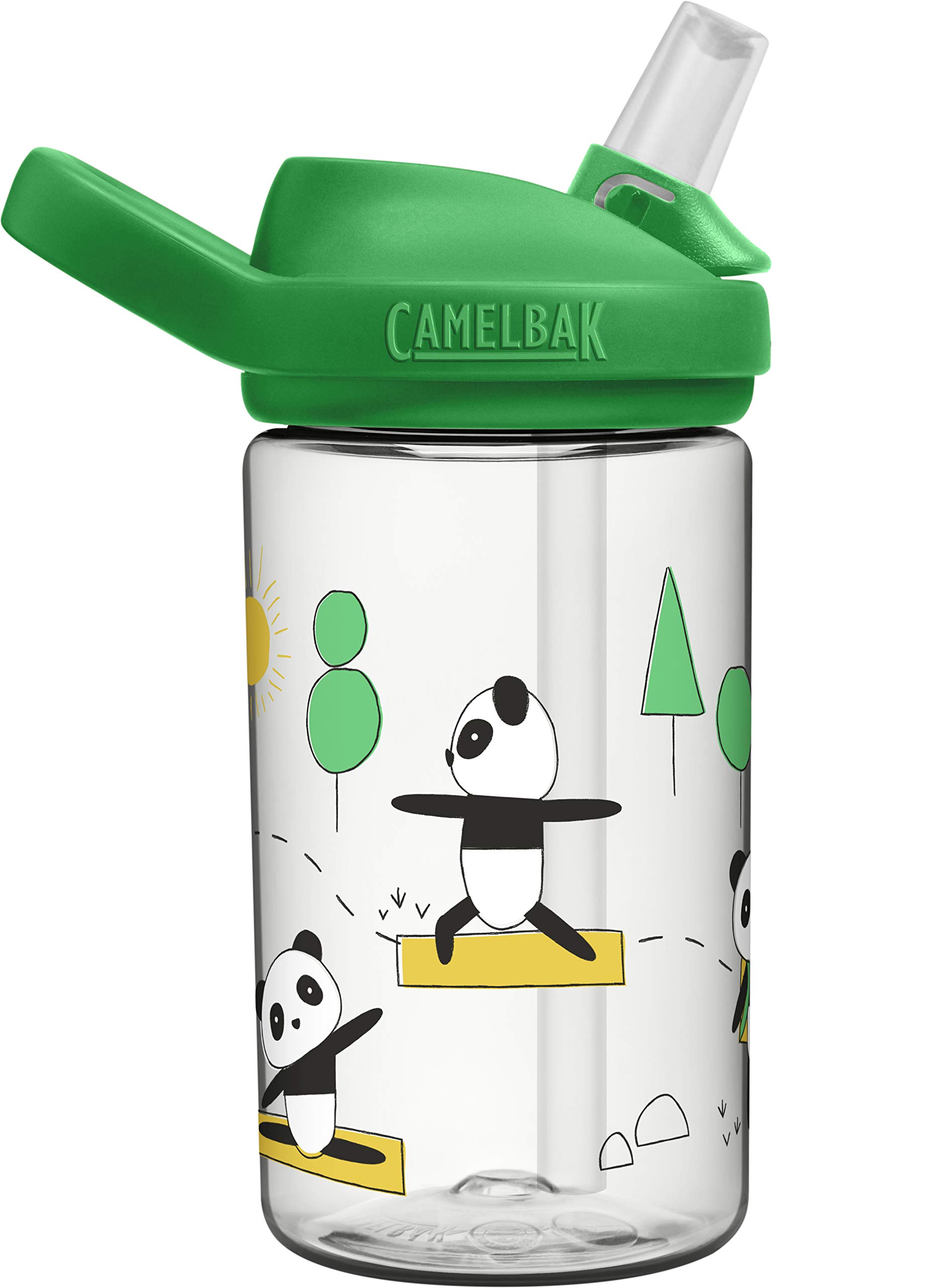 Eddy+ Kids BPA-Free Water Bottle with Straw, 14oz, Playful Pandas