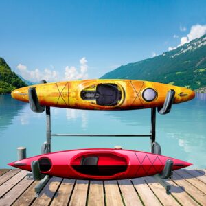 GREAT WORKING TOOLS Kayak Rack - Double Kayak Stand, Heavy Duty Paddleboard and Kayak Accessories, Freestanding or Floor Mount Kayak Storage, Holds 175 lbs.