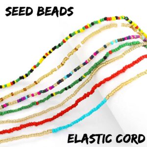 ELABEST African Waist Beads Chain Layered Belly Body Chain Beach 7Pack Waist Jewelry Body Accessories for Women