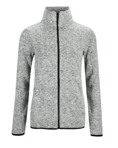 dolcevida fleece jacket women long sleeve sweater fleece zip up speckled jacket with pockets (light grey mix, m)