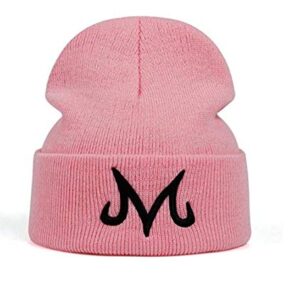 Jun New Brand Majin Buu Winter Hat Cotton Knitted Hat Knitted Beanie Hat for Pink Black (Blackwhite)