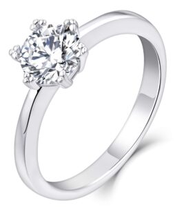 yl solitaire engagement rings 925 sterling silver 18k white gold plated round 6mm cubic zirconia wedding jewelry for women-size6