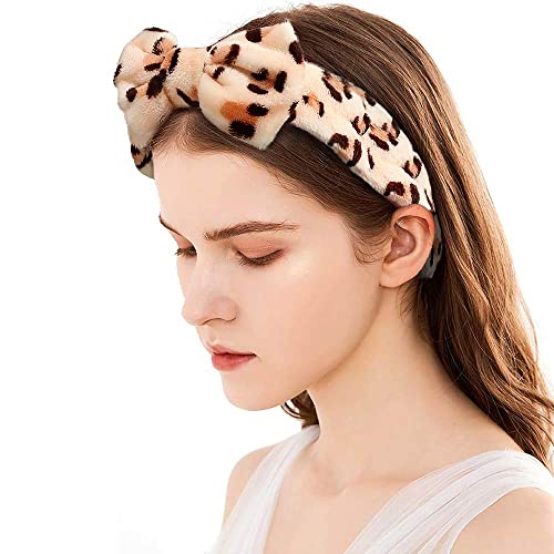 Casoty 6 Pcs Spa Soft Coral Fleece Bow-Style Headbands for Makeup, Face Washing, Shower, Skin Care, and Yoga