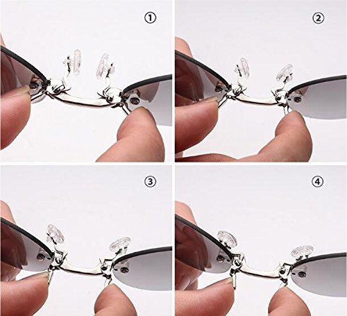 PLOPLO Polarized 5.9 g Only Retro Round Clip On Nose glasses Matrix Morpheus Movie rimless sunglasses men (Black, Gray)