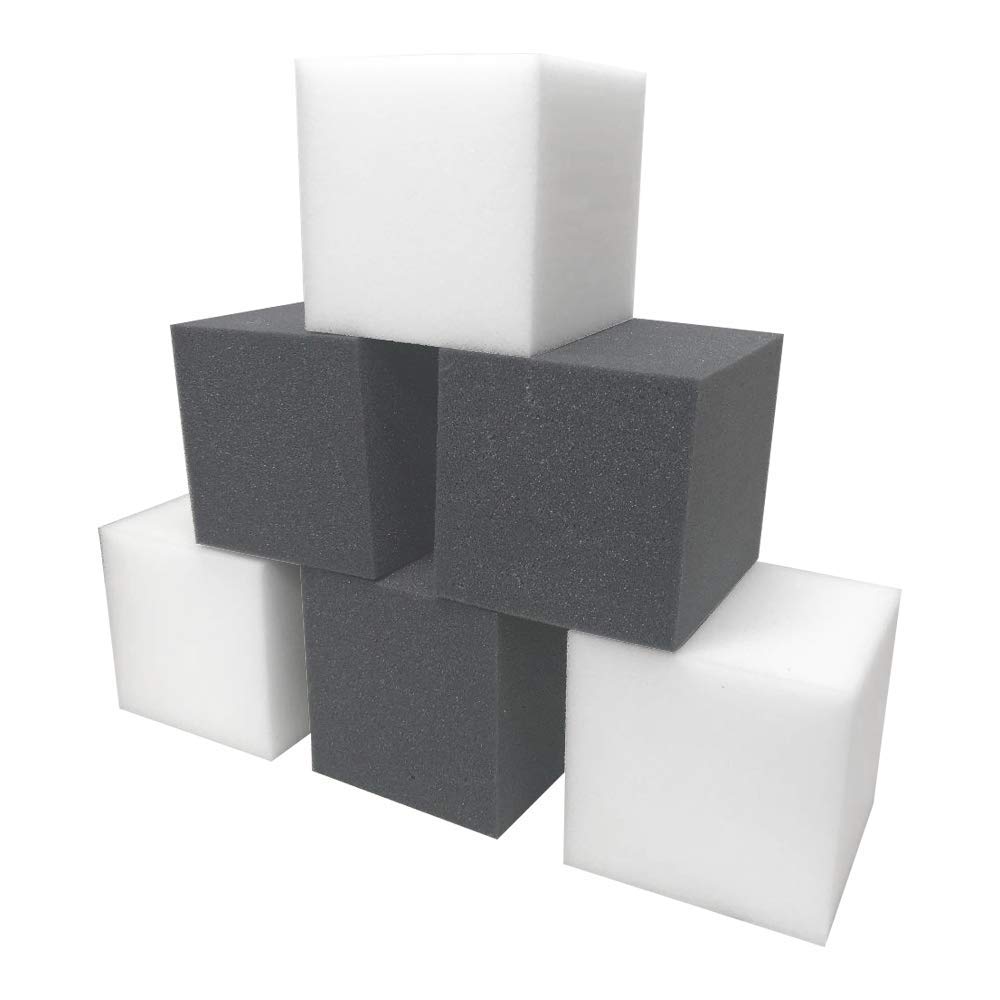 Foamma Charcoal and White Foam Pit Cubes/Blocks 6” x 6” x 6” 20 Pack for Gymnastics, Freerunning and Parkour Courses, Skateboard Parks, BMX, Trampoline Arenas