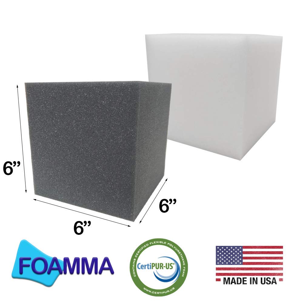 Foamma Charcoal and White Foam Pit Cubes/Blocks 6” x 6” x 6” 20 Pack for Gymnastics, Freerunning and Parkour Courses, Skateboard Parks, BMX, Trampoline Arenas