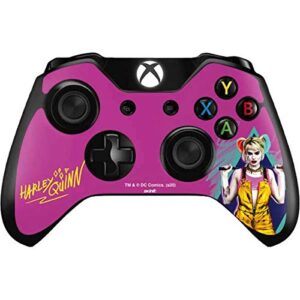 skinit decal gaming skin compatible with xbox one controller - officially licensed warner bros fierce harley quinn design