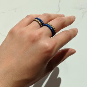 Knot Theory Sapphire Blue Thin Stackable Silicone Ring - 2mm Slim Wedding Band Size 6