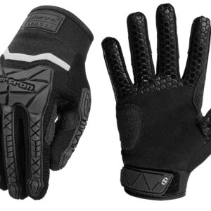 Seibertron S.P.B.G 2.0 Baseball/Softball Batting Super Grip and Protective Gloves Adult Black M