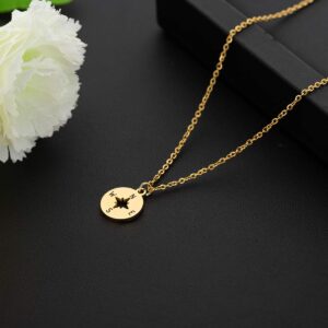 Augonfever Graduation Gifts Compass Necklace Gold Friendship Gifts for Bestie Friend Women Birthday Christmas