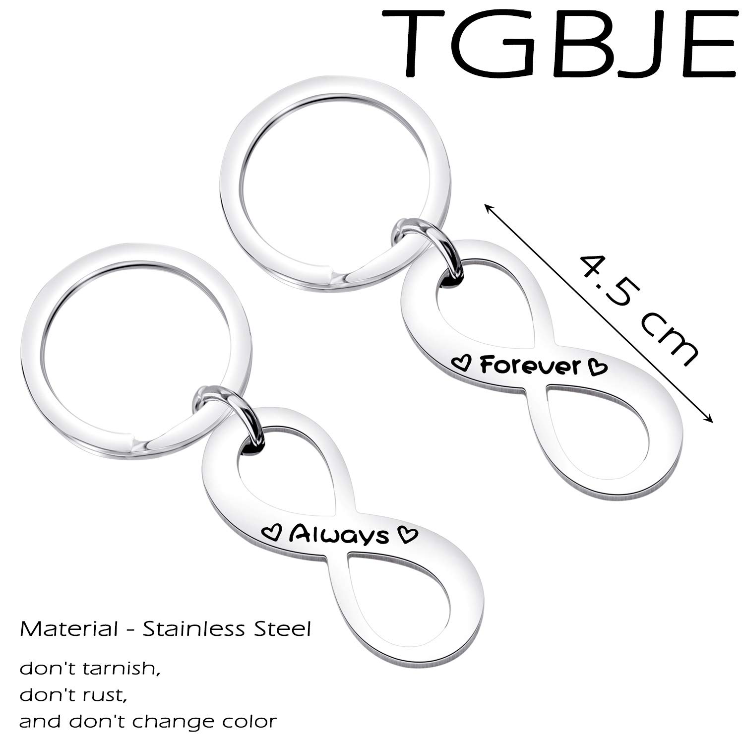 TGBJE Always Forever keychain Set Wedding Gift Boyfriend Gift Girlfriend Gift Long Distance Gift (Always Forever Gift)