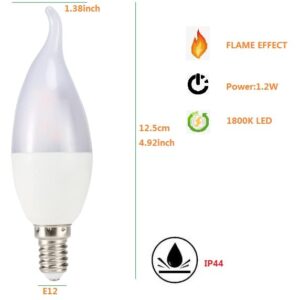 LED VIVID FLAME-6 Pack 1800K LED flame effect light bulb with FCC Certification,E12 flicker flame candelabra bulb,for Hotel/Garden/Coffee/Festival Decoration.