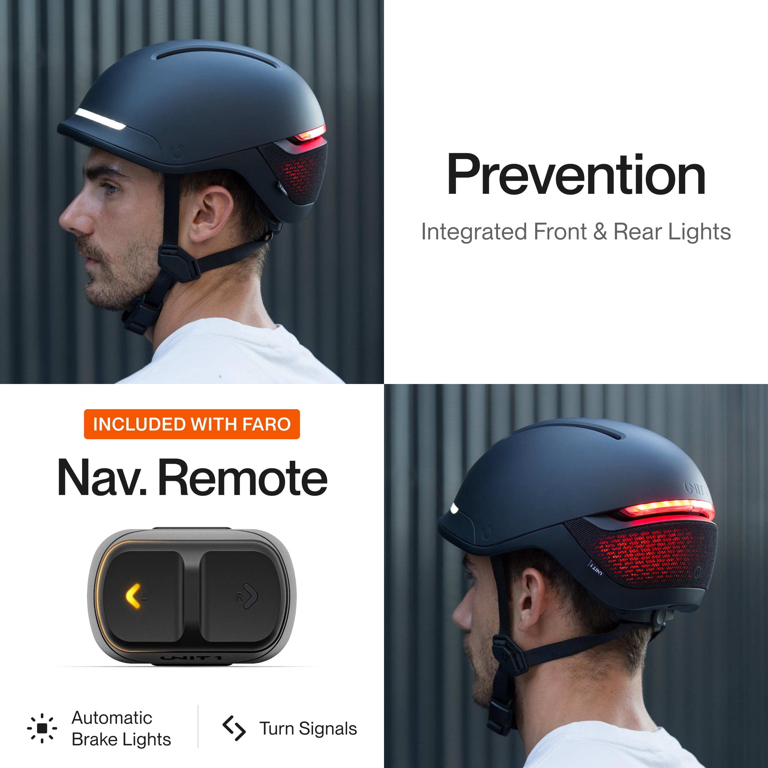 FARO Smart Helmet | MIPS | Lights | Bicycle Certified, E-Bike, Scooter | Crash Alert | Nav Remote Included w/Turn Signals & Automatic Brake Lights | iOS & Android App