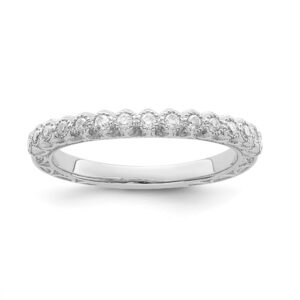 araiya fine jewelry 10k white gold diamond band ring (1/5 cttw, i-j color, i2-i3 clarity), size 10