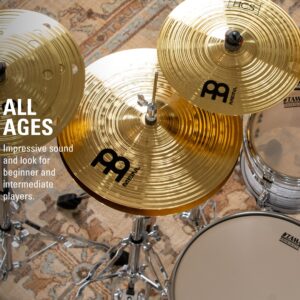 Meinl Cymbals HCS 15” Hihats (Hi Hat) Cymbals for Drum Set, Pair— Made in Germany — Traditional Medium Brass, 2-Year Warranty (HCS15H)