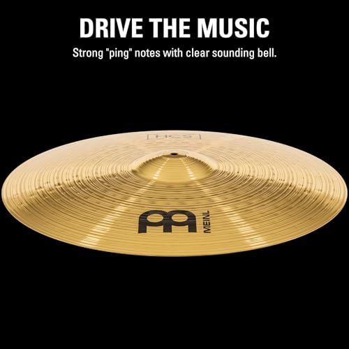 Meinl Cymbals HCS 22” Ride Cymbal for Drum Set — Made in Germany — Traditional Medium Brass, 2-Year Warranty (HCS22R)