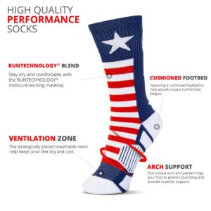 ChalkTalkSPORTS Lacrosse Youth Woven Mid-Calf Socks | USA | Red & White & Blue