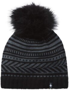 smartwool chair lift merino wool beanie for men and women, black, one size