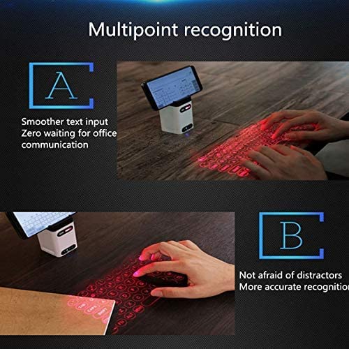 Heartbeat Laser Projection Keyboard, Bluetooth Virtual Keyboard with Keyboard/Mouse/Mobile Power/Mobile Bracket, Wireless Wired Connection Keyboard for Windows/iOS/Android