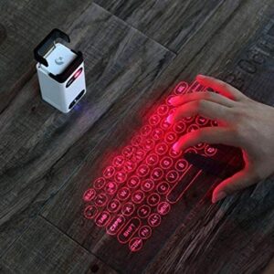 Heartbeat Laser Projection Keyboard, Bluetooth Virtual Keyboard with Keyboard/Mouse/Mobile Power/Mobile Bracket, Wireless Wired Connection Keyboard for Windows/iOS/Android