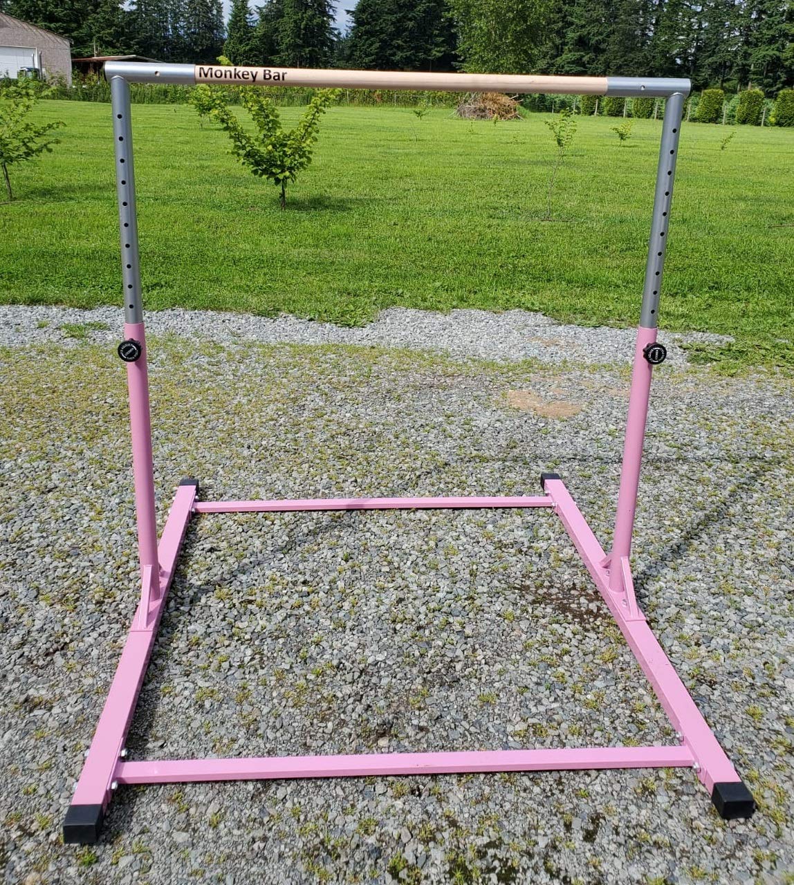 ProGymnastics Horizontal Bar Gymnastics 3' to 5' Kip Junior Sturdy Adjustable Bars Teenagers Pink