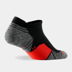 WANDER Men's Athletic Running Socks 7 Pairs Thick Cushion Ankle Socks for Men Sport Low Cut Socks 6-9/10-12 (7 Pairs Black Red, Shoe Size: 12-14)