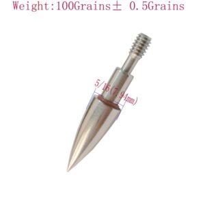 100 Grain Field Points,5/16 Stainless Steel Archery Target Bullet Point Sharp Targethead Screw in Broadheads (1 Dozen 12 PCS)