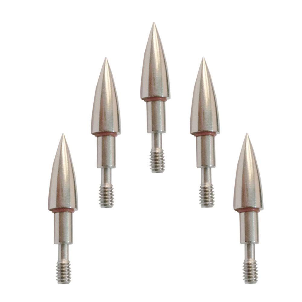 100 Grain Field Points,5/16 Stainless Steel Archery Target Bullet Point Sharp Targethead Screw in Broadheads (1 Dozen 12 PCS)