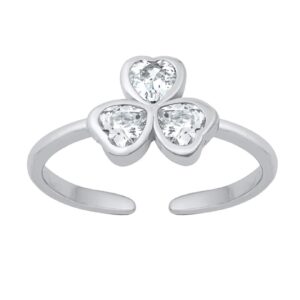 shamrock toe ring 925 sterling silver 7mm three-leaf clover trinity body jewelry