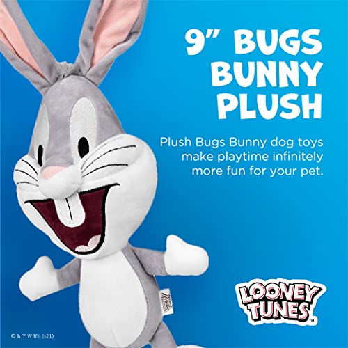 Looney Tunes Bugs Bunny Big Head Plush Dog Toy, Stuffed Animal for Dogs, Medium | 9-Inch Dog Toy for All Dogs | Officially Licensed Dog Toy from Warner Bros