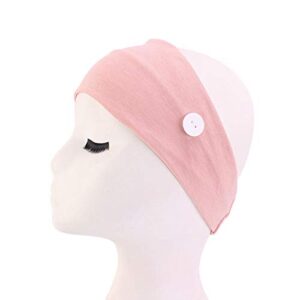 CÉLLOT 12 Pack Boho Wide Headband with Button Elastic Turban Hair Band Yoga Head Wraps for Women Girls Nurse and Doctor