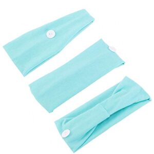 CÉLLOT 12 Pack Boho Wide Headband with Button Elastic Turban Hair Band Yoga Head Wraps for Women Girls Nurse and Doctor