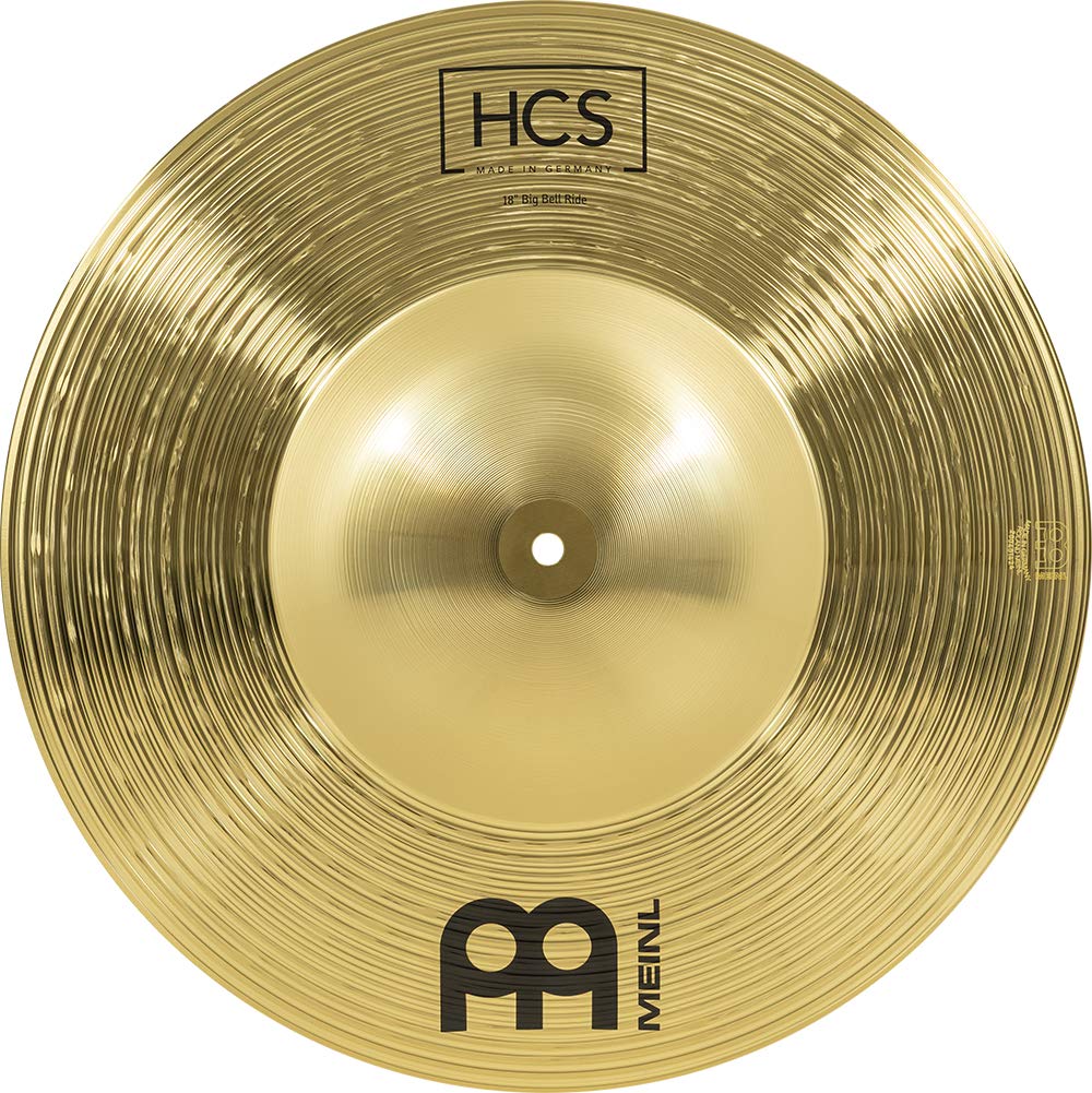 Meinl Cymbals HCS 18” Big Bell Ride Cymbal for Drum Set — Made in Germany — Traditional Finish Brass, 2-Year Warranty (HCS18BBR)