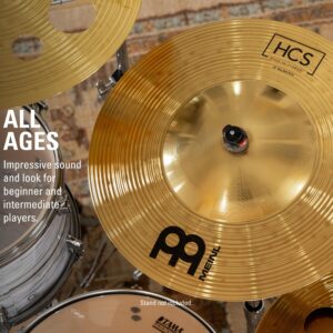 Meinl Cymbals HCS 18” Big Bell Ride Cymbal for Drum Set — Made in Germany — Traditional Finish Brass, 2-Year Warranty (HCS18BBR)