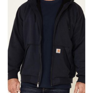 Carhartt Men's Rain Defender Loose Fit Midweight Thermal-Lined Full-Zip Sweatshirt, New Navy, Large