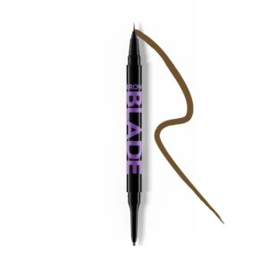 urban decay brow blade 2-in-1 eyebrow pen & waterproof pencil (brunette betty - warm brown), smudge-proof, transfer-resistant, brow ink stain & creamy brow pencil, vegan, cruelty-free - 0.01 oz