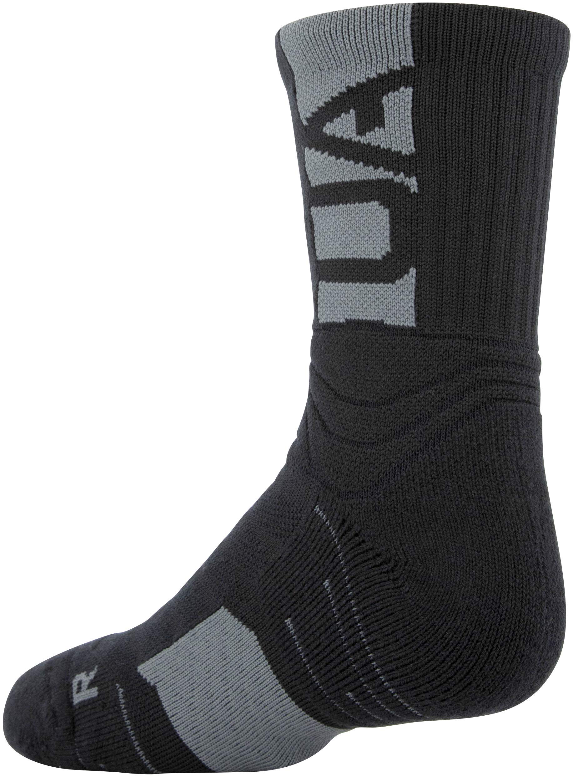 Under Armour Youth Playmaker Mid-Crew Socks, 1-Pair , Black/Pitch Gray , Small