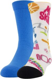 under armour youth novelty crew socks, 2-pairs , white , small