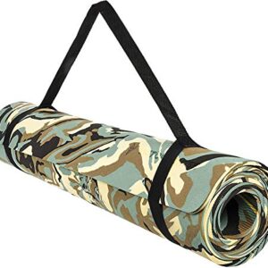 Victor Fitness Green Camouflage Eco-Friendly Yoga Mat - Premium TPE Material, Non-Slip Texture, Lightweight & Durable - Ideal for Hot Yoga, Pilates, and Bikram - Includes Carrying Strap