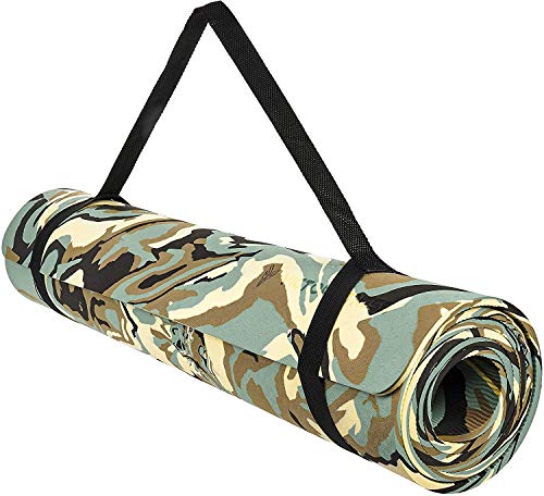 Victor Fitness Green Camouflage Eco-Friendly Yoga Mat - Premium TPE Material, Non-Slip Texture, Lightweight & Durable - Ideal for Hot Yoga, Pilates, and Bikram - Includes Carrying Strap