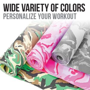 Victor Fitness Green Camouflage Eco-Friendly Yoga Mat - Premium TPE Material, Non-Slip Texture, Lightweight & Durable - Ideal for Hot Yoga, Pilates, and Bikram - Includes Carrying Strap