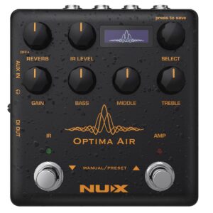 nux optima air dual-switch acoustic guitar simulator with a preamp,ir loader, capturing mode