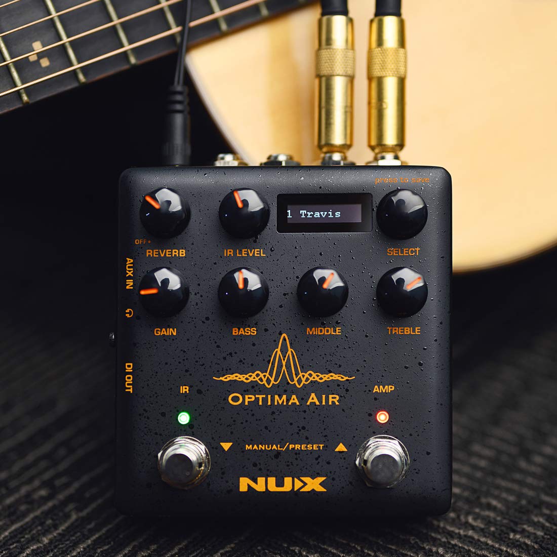 NUX Optima Air Dual-Switch Acoustic Guitar Simulator with a Preamp,IR Loader, Capturing Mode