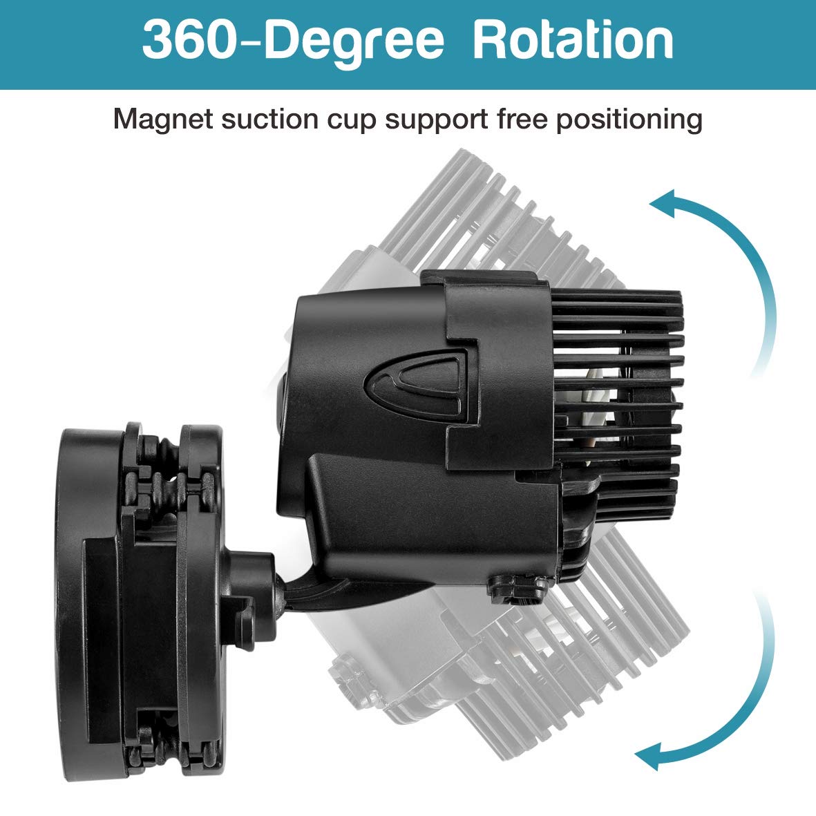 AQQA Wave Maker Pump, 530GPH Aquarium Circulation Pump 360 Degree Rotatable Submersible Powerhead Pump with Magnet Suction Base for Marine and Freshwater Aquariums（3W)