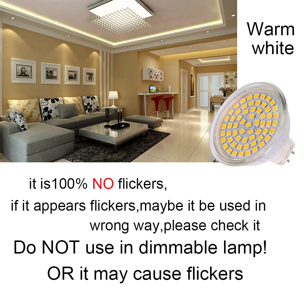 ukzboss MR16 120V 5W led spot Light Bulb GU5.3 Base 110V 130V led Light lamp Bulb 2800-3000K Warm White Soft White Equivalent to 50W Halogen Bulb for Landscape Flood Track Lighting (Warm White 6PCS)