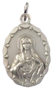 the sacred heart of mary (immaculate heart of mary) - the patron saints medals - 100% made in italy (oval shape)