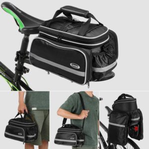 LIXADA Bike Trunk Bag Waterproof Bicycle Rack Rear Carrier Bag 25L Bicycle Commuter Bag Bike Rack Bag Pannier Bag Shoulder Bag with Rain Cover