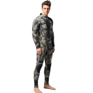 MYLEDI Mens Wetsuit 3mm Neoprene One Piece Full Body Camouflage Scuba Diving Suit for Warm Keeping Surfing Swimming Spearfishing (MY002, S)