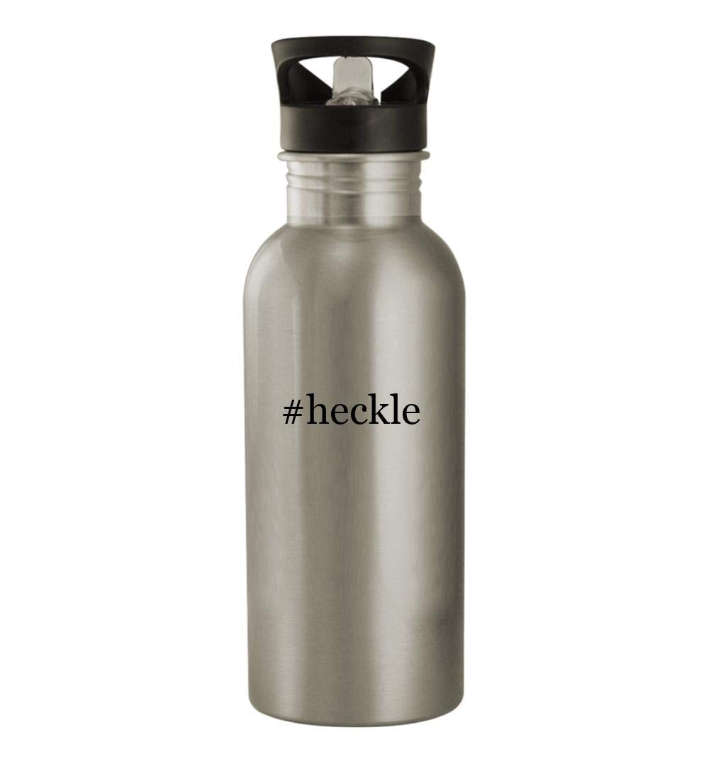 Knick Knack Gifts #heckle - 20oz Stainless Steel Hashtag Outdoor Water Bottle, Silver